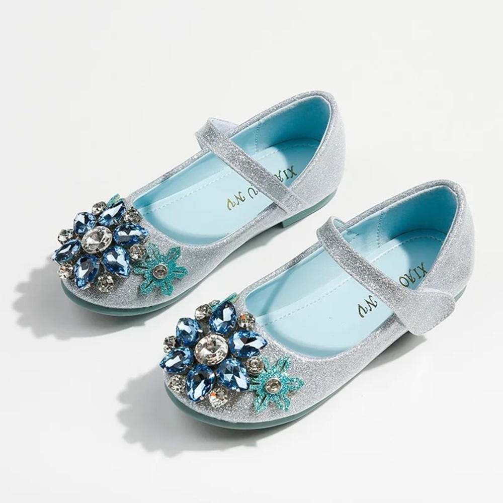 Elsa Princess rhinestone Shoes for Girls. Princess shoes, Mary Jane flat shoes